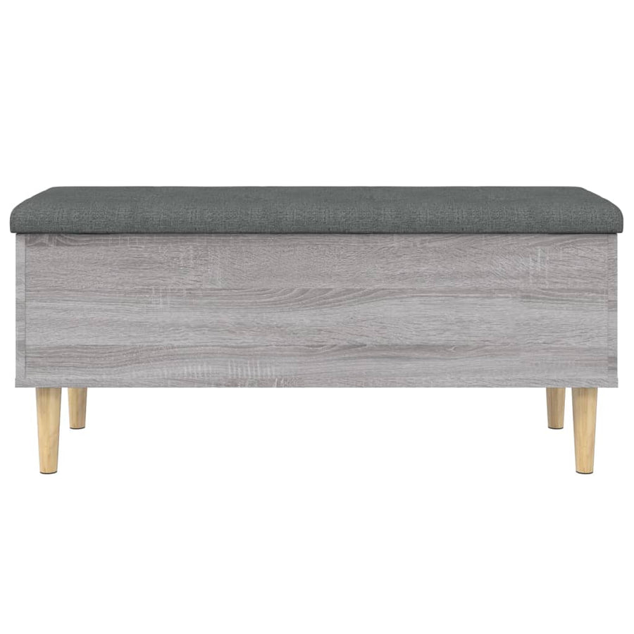 Opbergbankje 102x42x46 cm bewerkt hout grijs sonoma eikenkleur