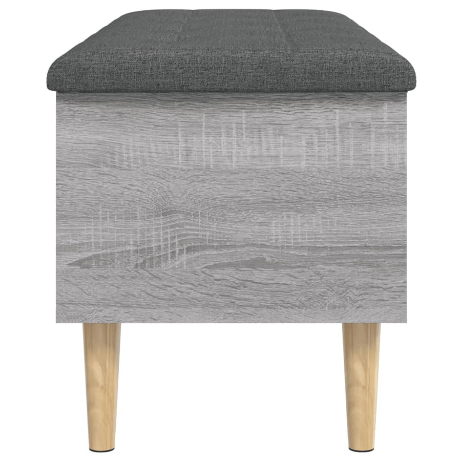 Opbergbankje 102x42x46 cm bewerkt hout grijs sonoma eikenkleur