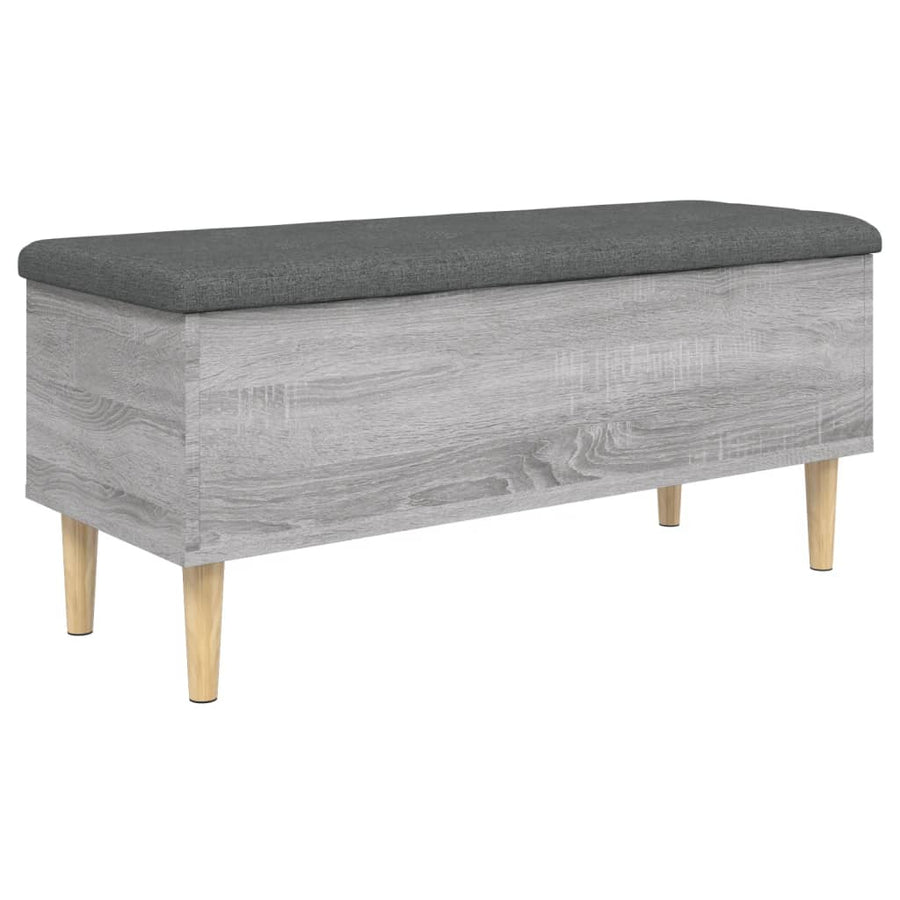 Opbergbankje 102x42x46 cm bewerkt hout grijs sonoma eikenkleur