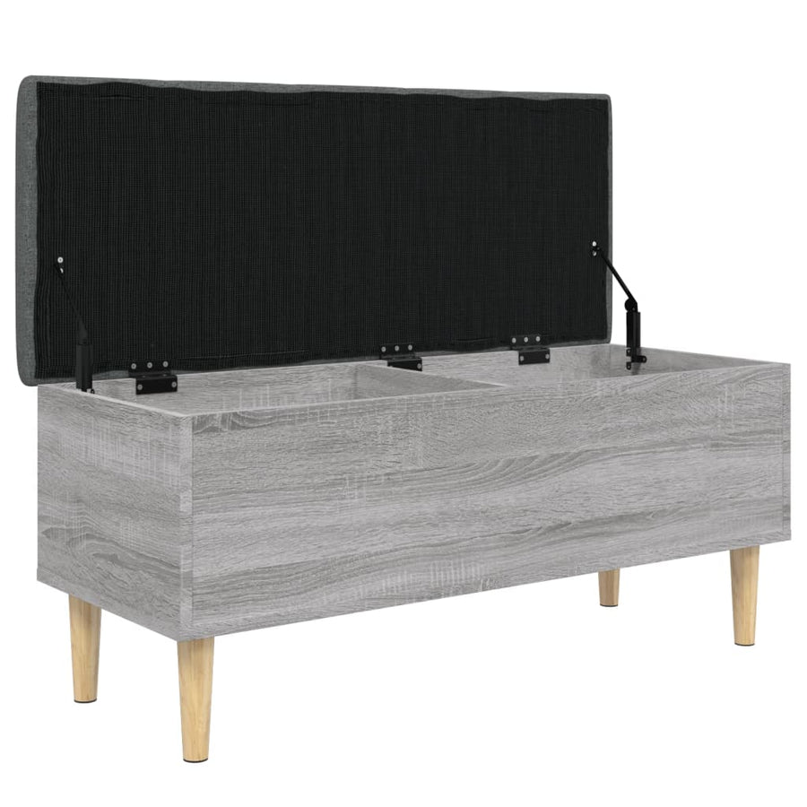 Opbergbankje 102x42x46 cm bewerkt hout grijs sonoma eikenkleur