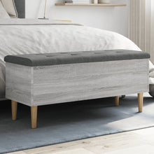Opbergbankje 102x42x46 cm bewerkt hout grijs sonoma eikenkleur