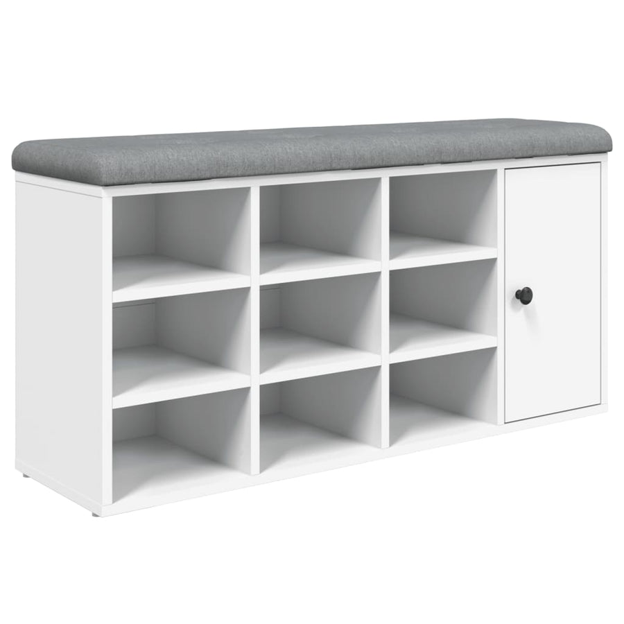 Schoenenbank 102X32X50 Cm Bewerkt Hout Wit