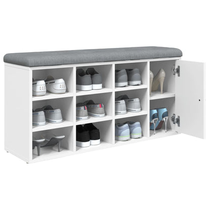 Schoenenbank 102X32X50 Cm Bewerkt Hout Wit