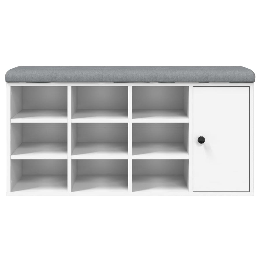 Schoenenbank 102X32X50 Cm Bewerkt Hout Wit