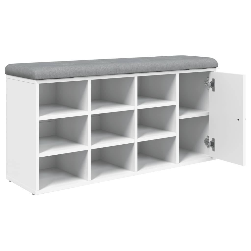 Schoenenbank 102X32X50 Cm Bewerkt Hout Wit