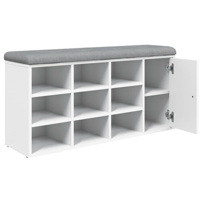 Schoenenbank 102X32X50 Cm Bewerkt Hout Wit