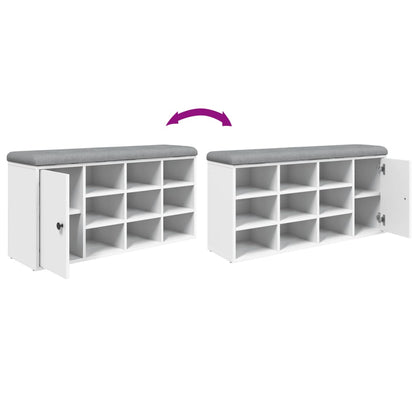 Schoenenbank 102X32X50 Cm Bewerkt Hout Wit