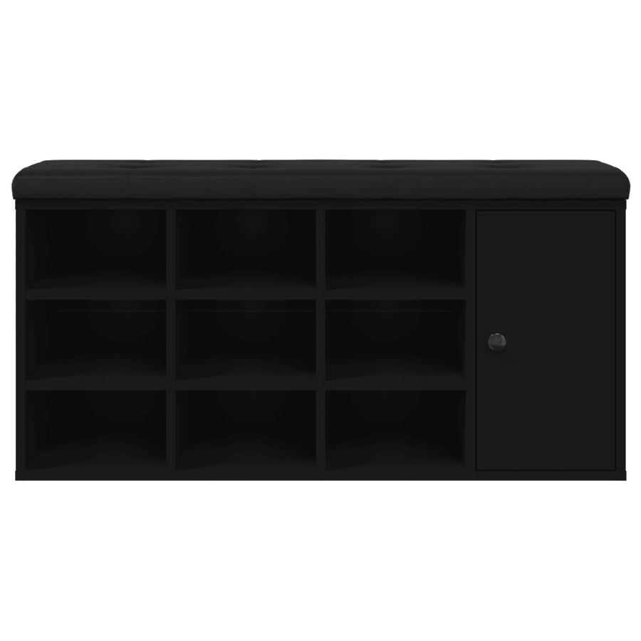 Schoenenbank 102X32X50 Cm Bewerkt Hout Zwart