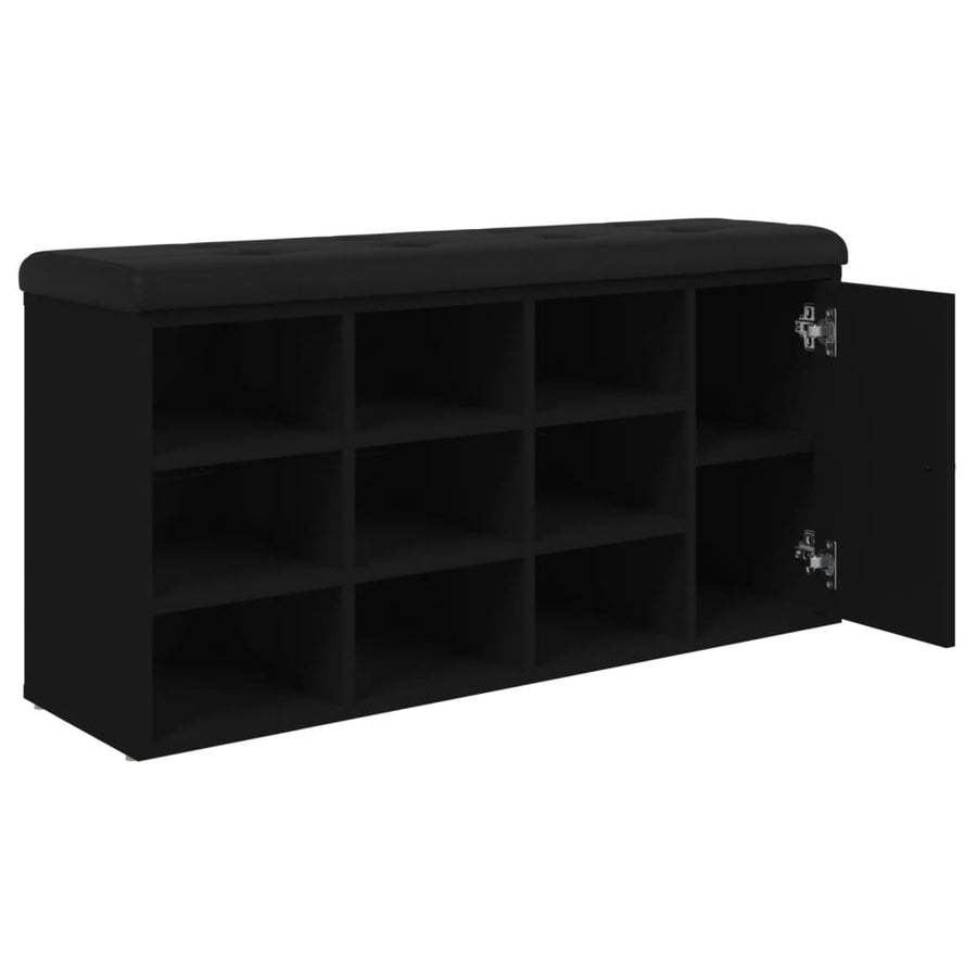 Schoenenbank 102X32X50 Cm Bewerkt Hout Zwart