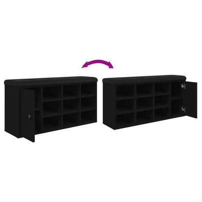 Schoenenbank 102X32X50 Cm Bewerkt Hout Zwart