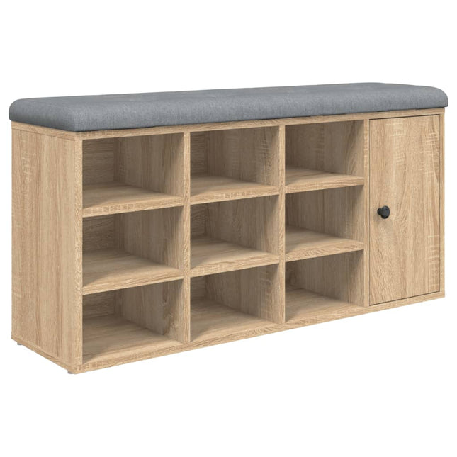 Schoenenbank 102X32X50 Cm Bewerkt Hout Kleurig Sonoma eiken