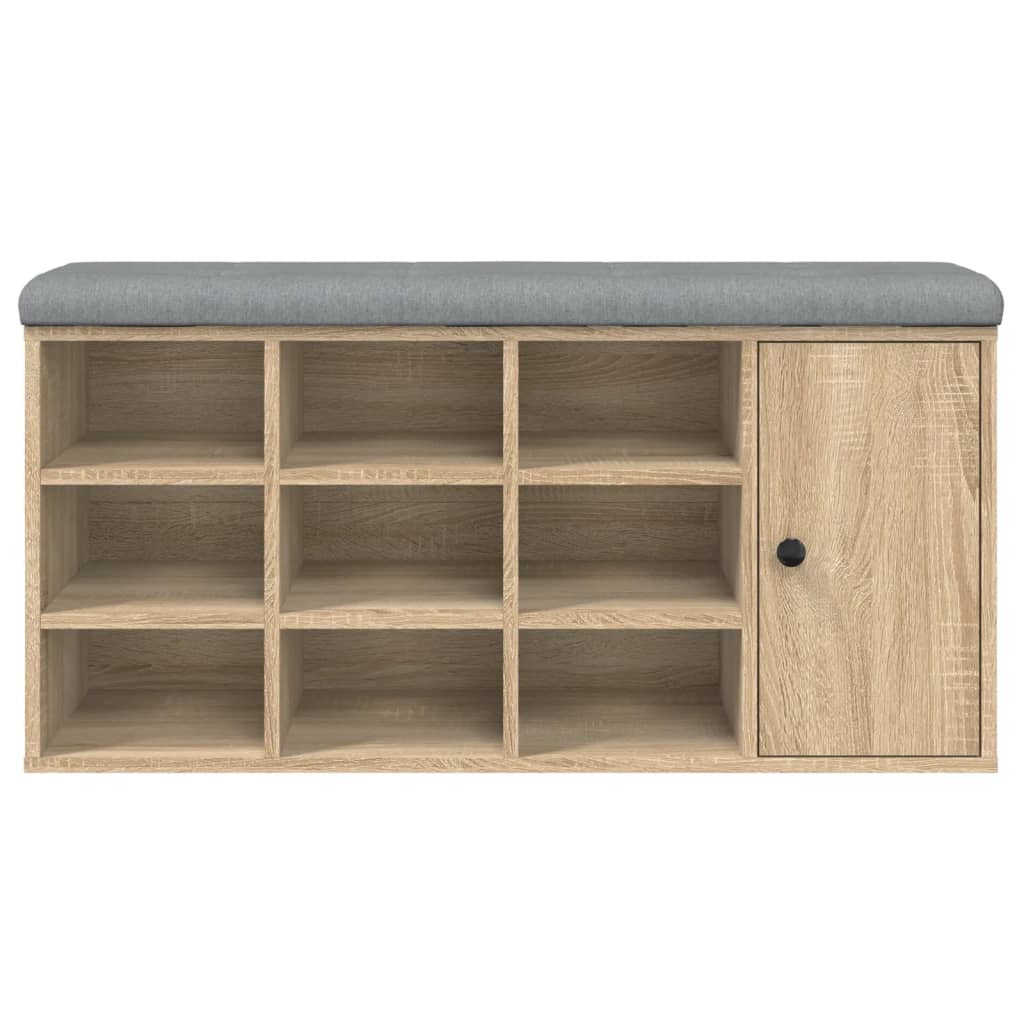 Schoenenbank 102X32X50 Cm Bewerkt Hout Kleurig Sonoma eiken