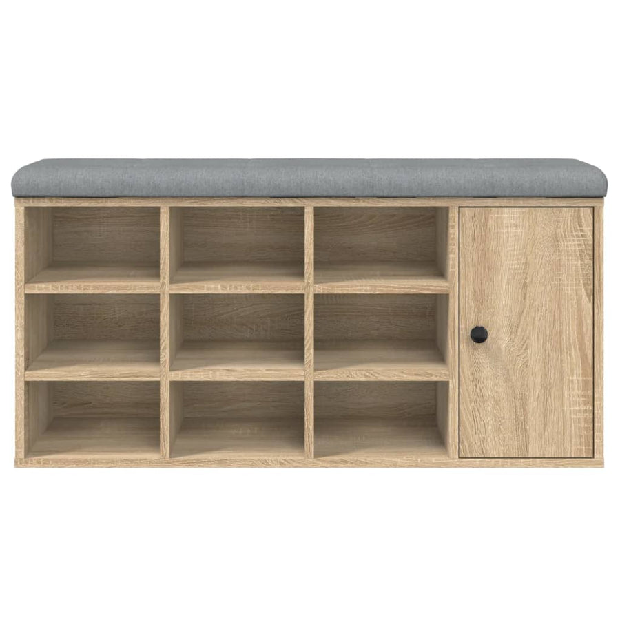 Schoenenbank 102X32X50 Cm Bewerkt Hout Kleurig Sonoma eiken