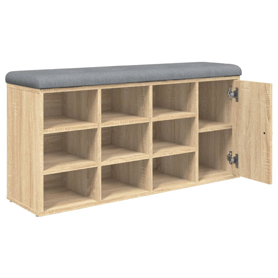 Schoenenbank 102X32X50 Cm Bewerkt Hout Kleurig Sonoma eiken