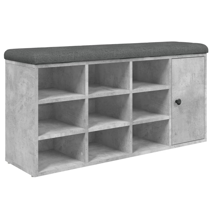 Schoenenbank 102X32X50 Cm Bewerkt Hout Betongrijs