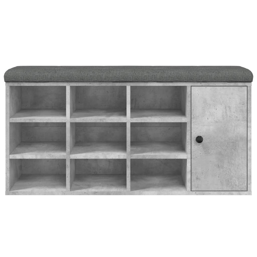 Schoenenbank 102X32X50 Cm Bewerkt Hout Betongrijs