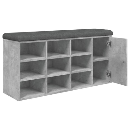 Schoenenbank 102X32X50 Cm Bewerkt Hout Betongrijs