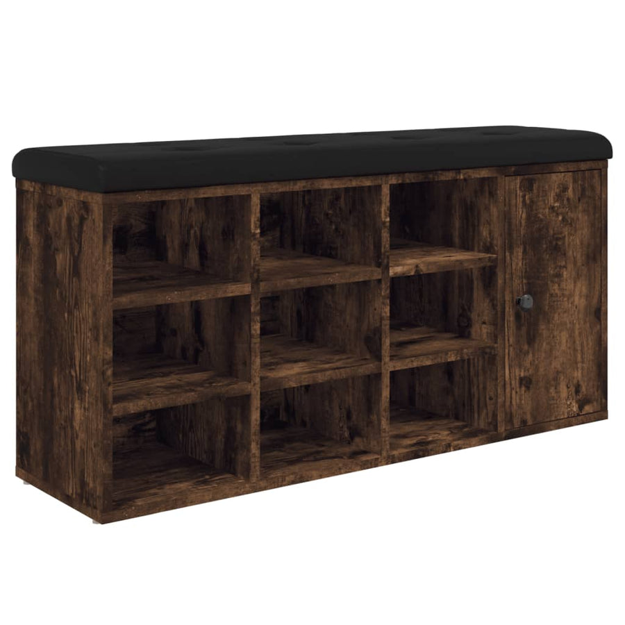 Schoenenbank 102X32X50 Cm Bewerkt Hout Kleurig Gerookt eiken