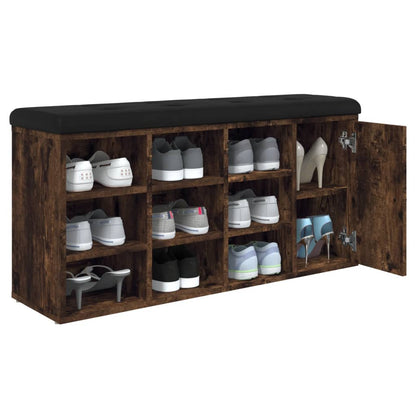 Schoenenbank 102X32X50 Cm Bewerkt Hout Kleurig Gerookt eiken