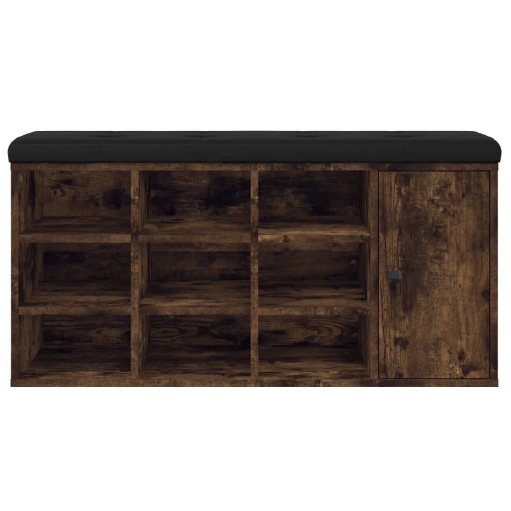 Schoenenbank 102X32X50 Cm Bewerkt Hout Kleurig Gerookt eiken