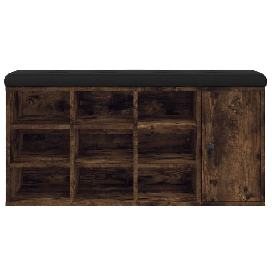 Schoenenbank 102X32X50 Cm Bewerkt Hout Kleurig Gerookt eiken