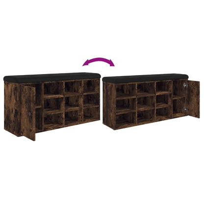 Schoenenbank 102X32X50 Cm Bewerkt Hout Kleurig Gerookt eiken
