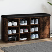 Schoenenbank 102x32x50 cm bewerkt hout gerookt eiken