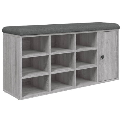 Schoenenbank 102X32X50 Cm Bewerkt Hout Eikenkleur Grijs sonoma
