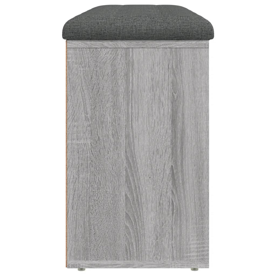 Schoenenbank 102X32X50 Cm Bewerkt Hout Eikenkleur Grijs sonoma