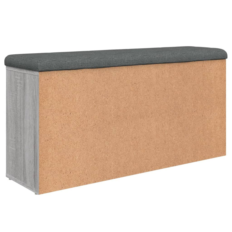 Schoenenbank 102X32X50 Cm Bewerkt Hout Eikenkleur Grijs sonoma