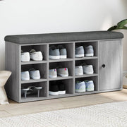 Schoenenbank 102x32x50 cm bewerkt hout grijs
