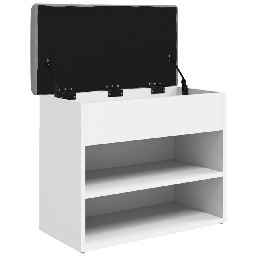 Schoenenbankje 62X32X50 Cm Bewerkt Hout Wit