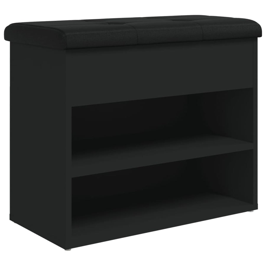 Schoenenbankje 62X32X50 Cm Bewerkt Hout Zwart