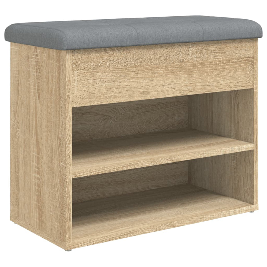 Schoenenbankje 62X32X50 Cm Bewerkt Hout Kleurig Sonoma eiken