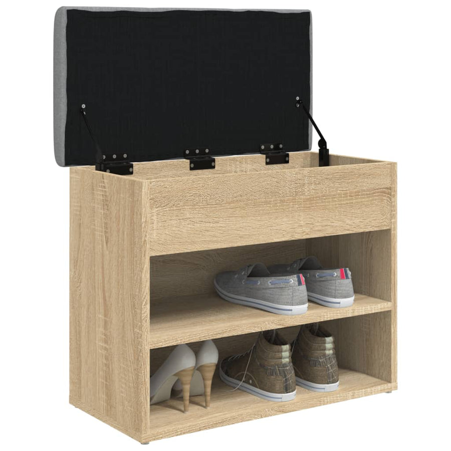 Schoenenbankje 62X32X50 Cm Bewerkt Hout Kleurig Sonoma eiken