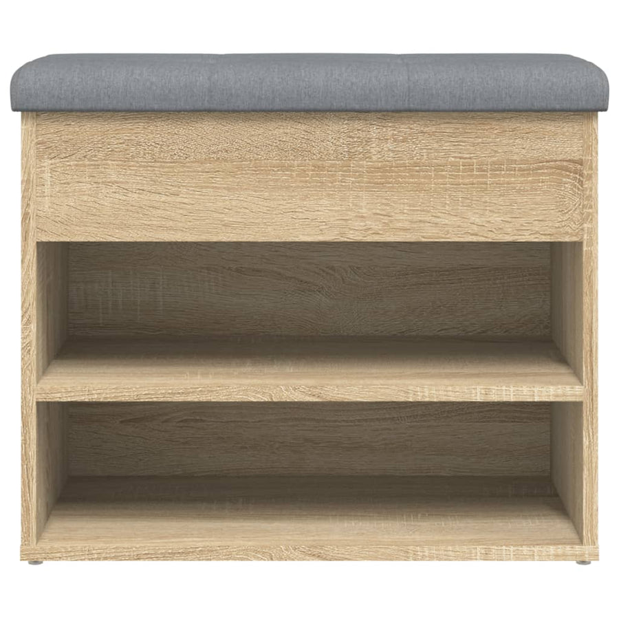Schoenenbankje 62X32X50 Cm Bewerkt Hout Kleurig Sonoma eiken