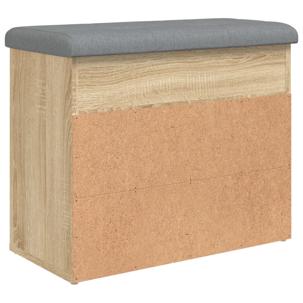 Schoenenbankje 62X32X50 Cm Bewerkt Hout Kleurig Sonoma eiken