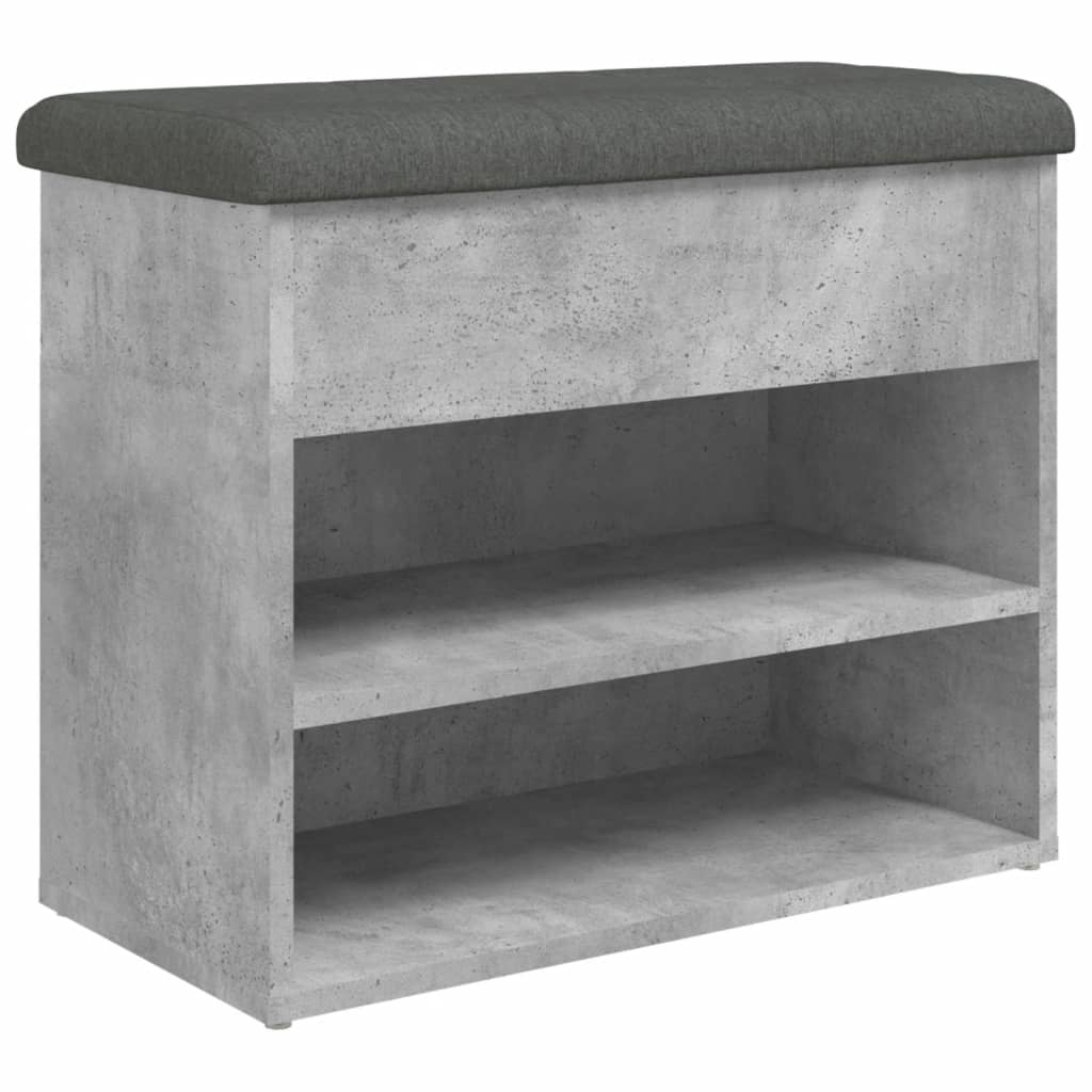 Schoenenbankje 62X32X50 Cm Bewerkt Hout Betongrijs