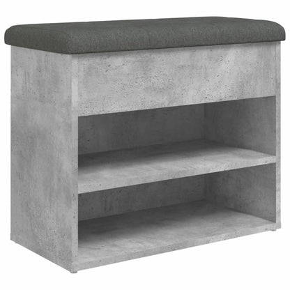 Schoenenbankje 62X32X50 Cm Bewerkt Hout Betongrijs