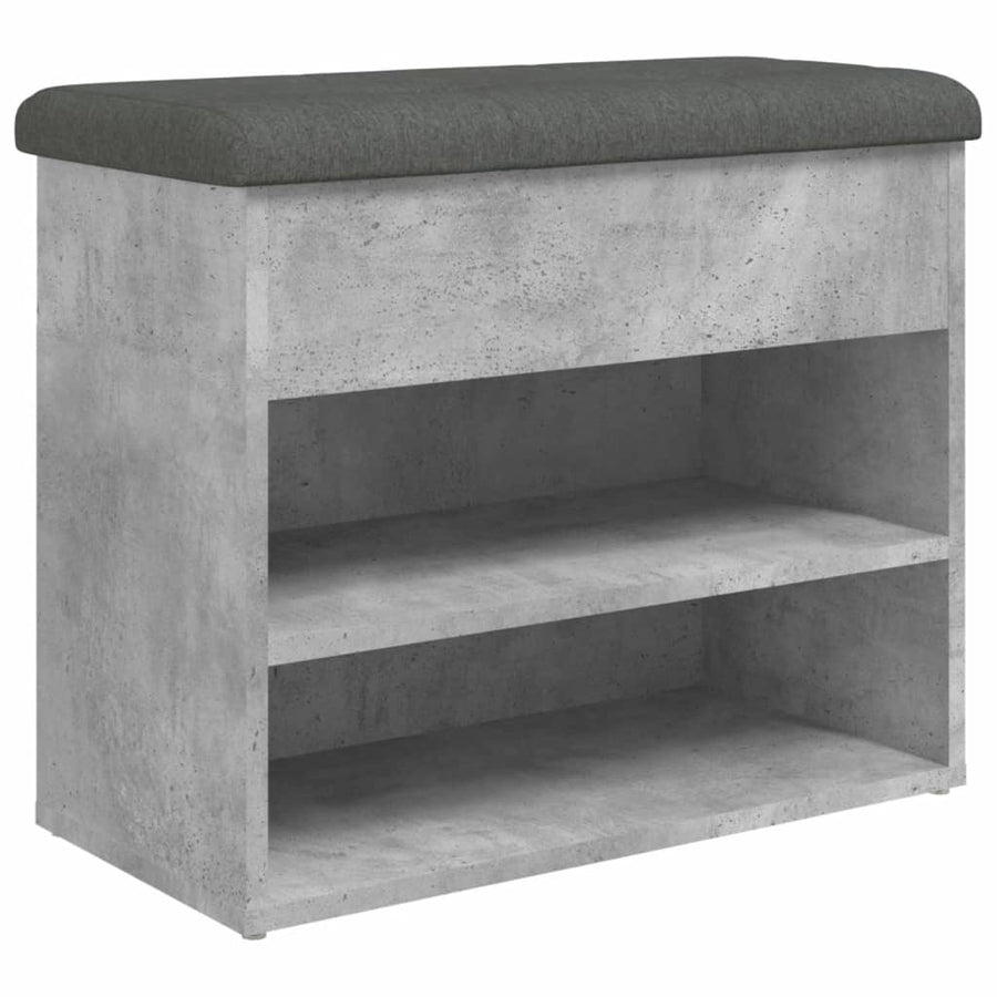 Schoenenbankje 62X32X50 Cm Bewerkt Hout Betongrijs