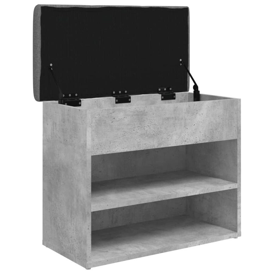 Schoenenbankje 62X32X50 Cm Bewerkt Hout Betongrijs