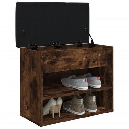 Schoenenbankje 62X32X50 Cm Bewerkt Hout Kleurig Gerookt eiken
