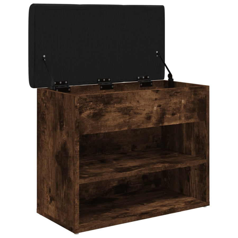 Schoenenbankje 62X32X50 Cm Bewerkt Hout Kleurig Gerookt eiken