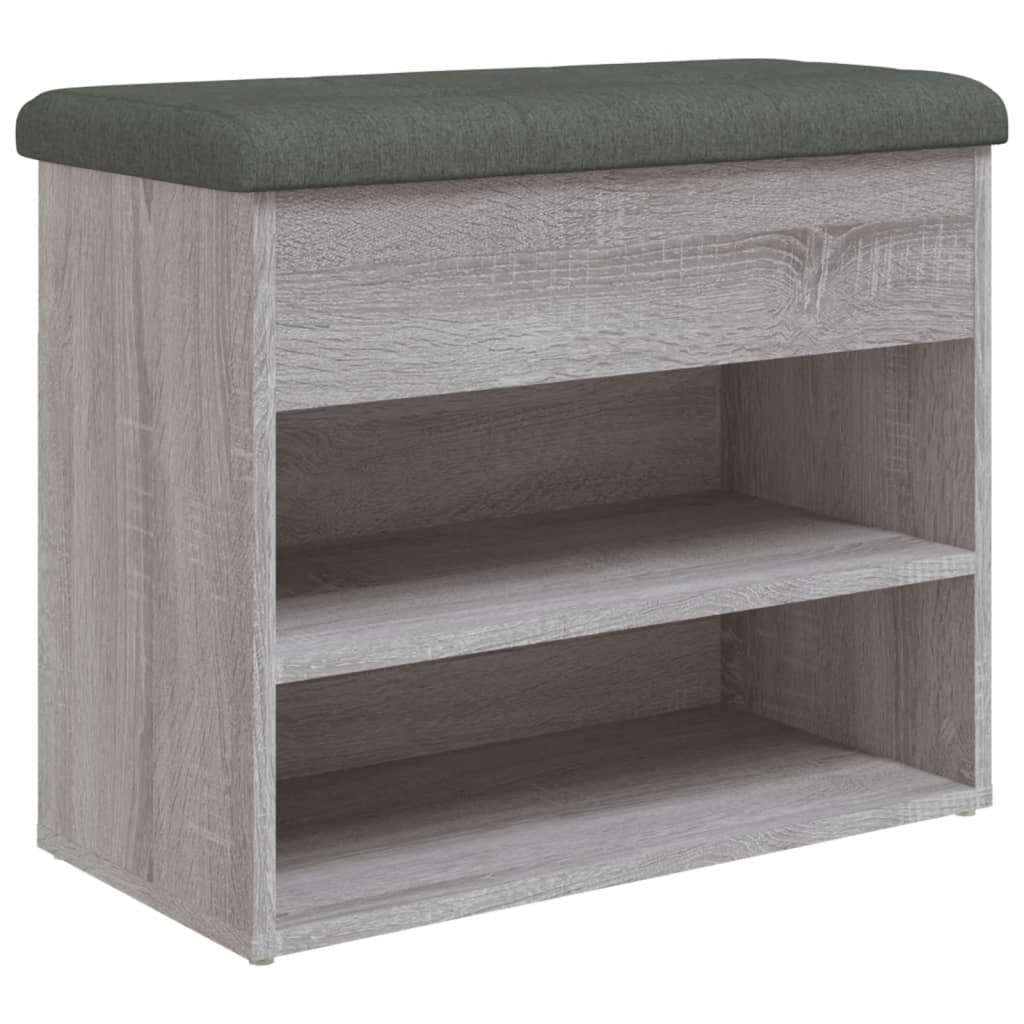 Schoenenbankje 62X32X50 Cm Bewerkt Hout Grijs sonoma