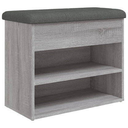 Schoenenbankje 62X32X50 Cm Bewerkt Hout Grijs sonoma