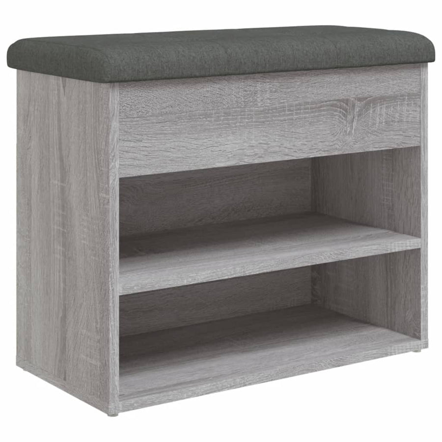 Schoenenbankje 62X32X50 Cm Bewerkt Hout Grijs sonoma