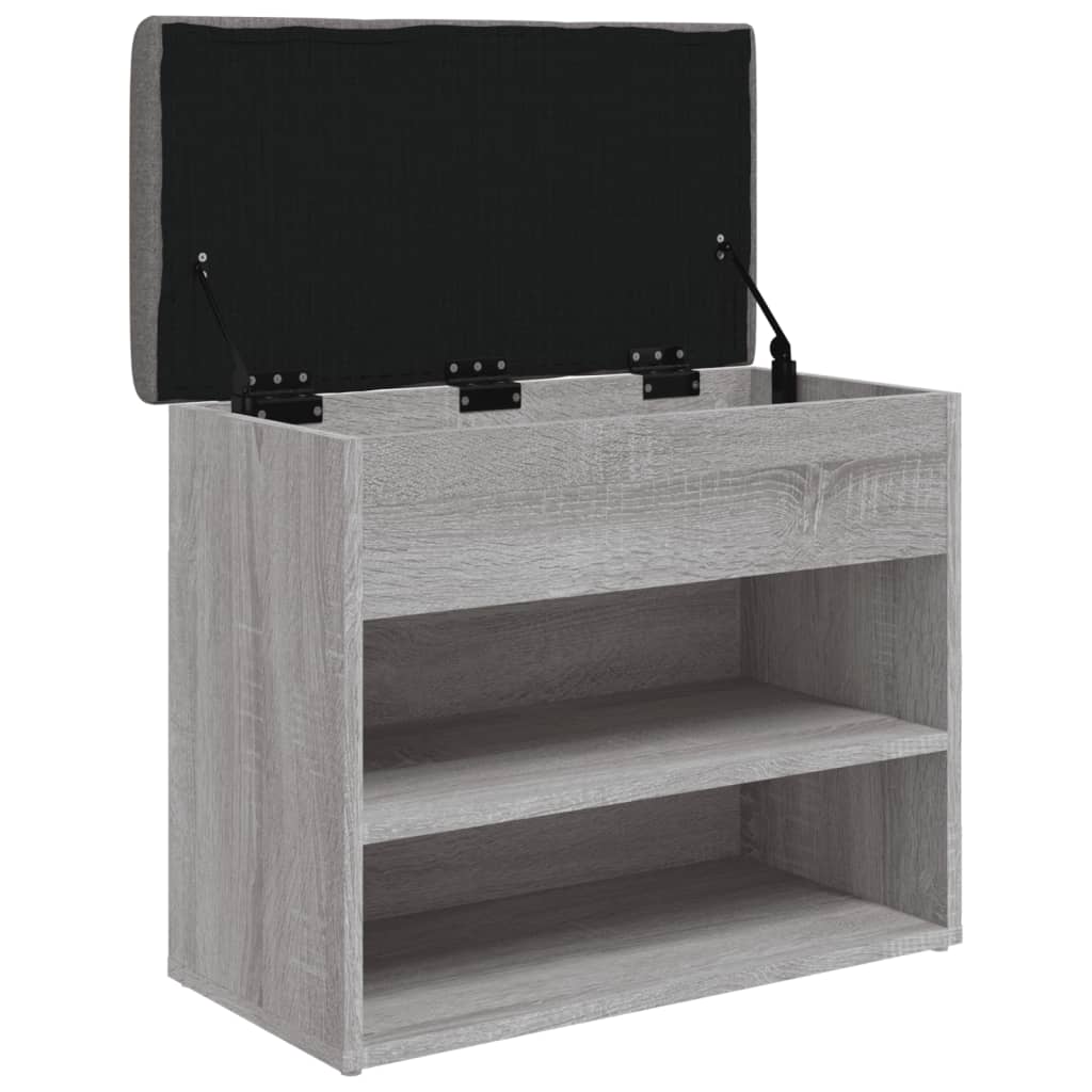 Schoenenbankje 62X32X50 Cm Bewerkt Hout Grijs sonoma