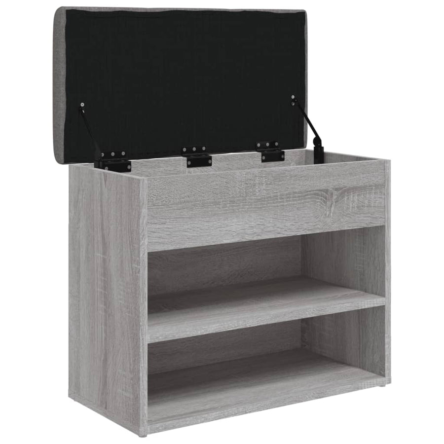 Schoenenbankje 62X32X50 Cm Bewerkt Hout Grijs sonoma