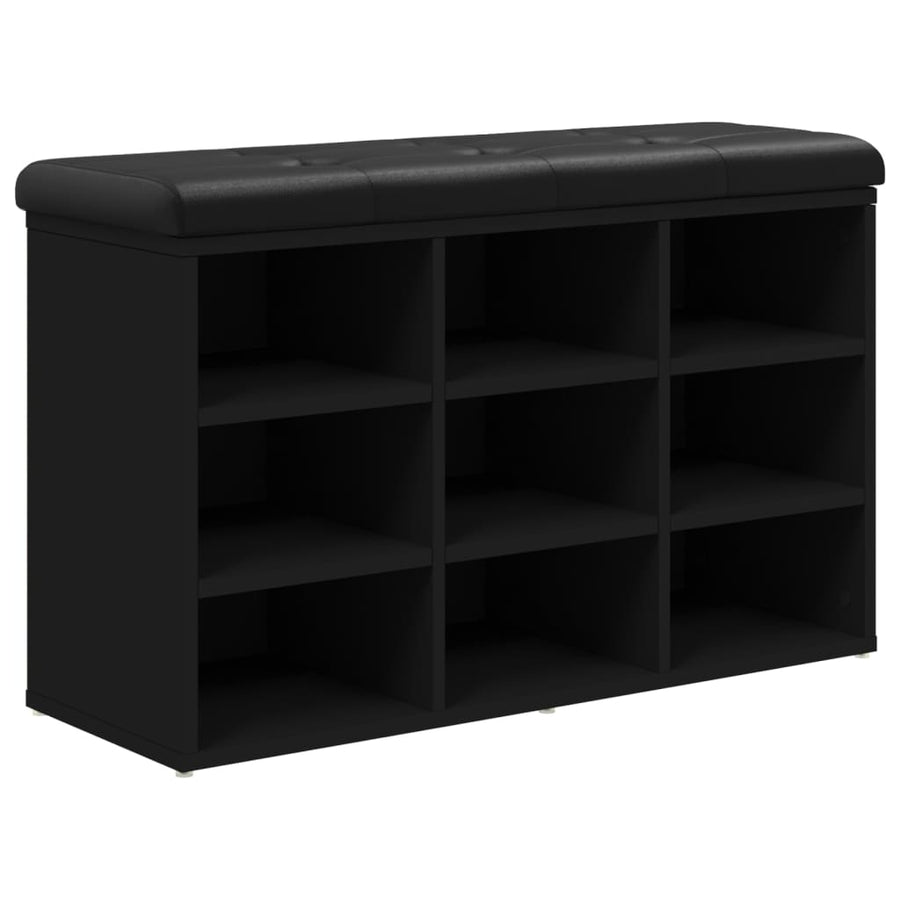 Schoenenbank Bewerkt Hout 82 x 32 x 50 cm Zwart