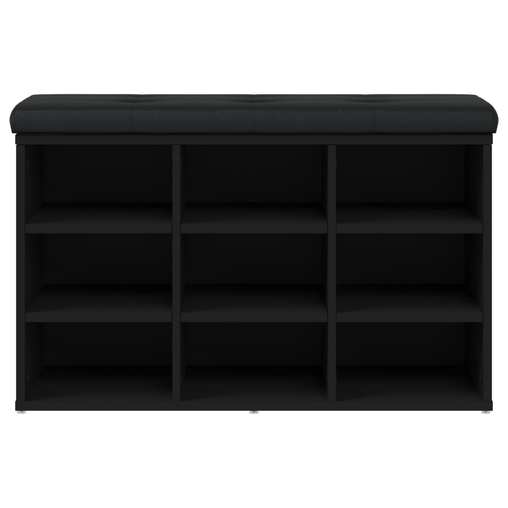 Schoenenbank Bewerkt Hout 82 x 32 x 50 cm Zwart